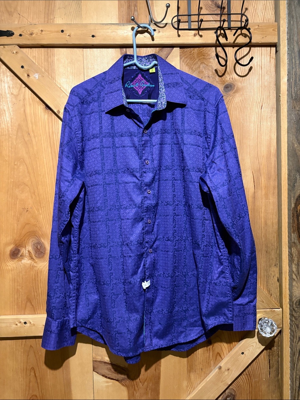 Robert Graham Deep Purple Geometric Print Long-Sleeve Shirt
